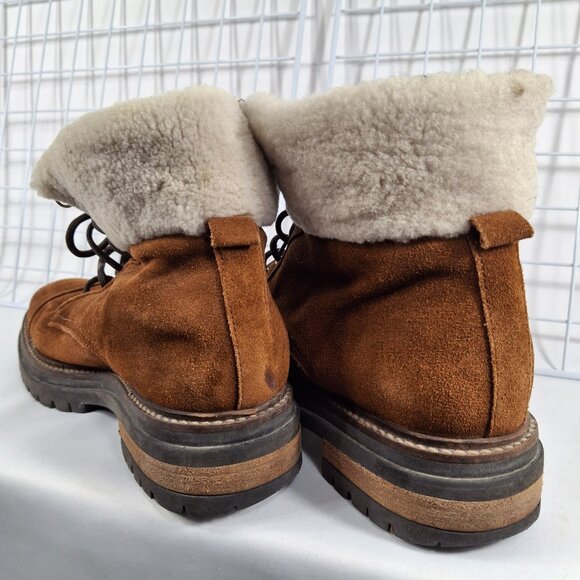 NAPOLEONI Italian Suede Winter Boots With Cozy Shearling Trim Sz 39(sz8.5-9) - Picture 2 of 6